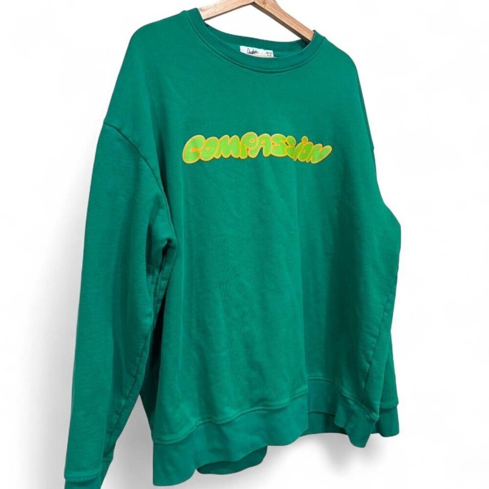 The Mayfair Group‎ Green Oversized Crewneck One Size Neon Graphic